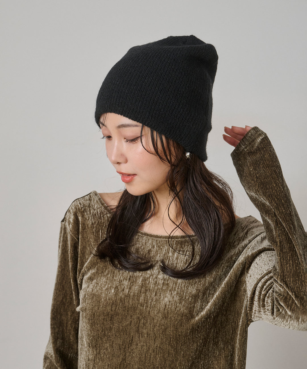 (eliuu)Soft Rib Knit Cap