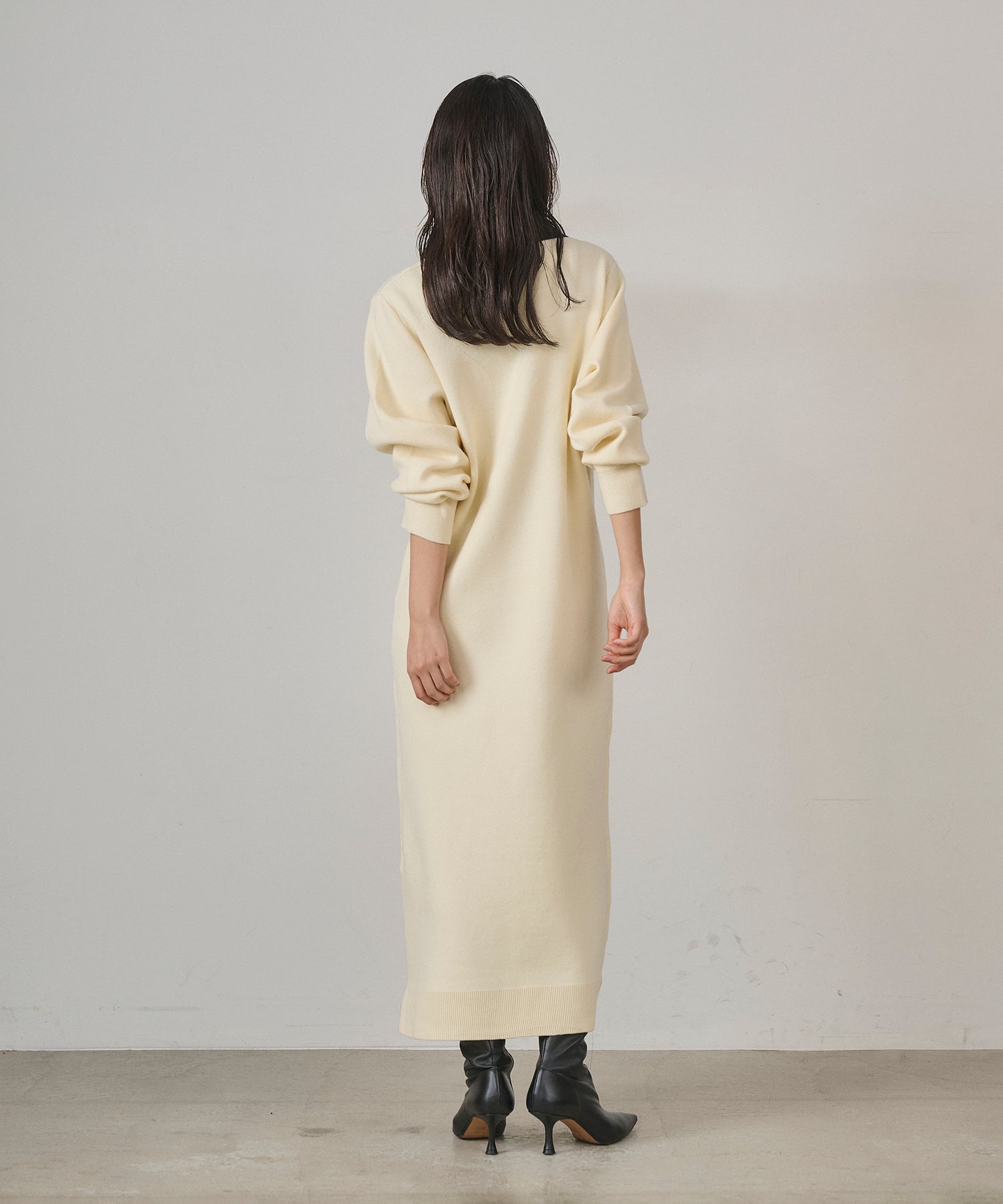 eliuu)Polo Knit Accent Onepiece – MIELI INVARIANT