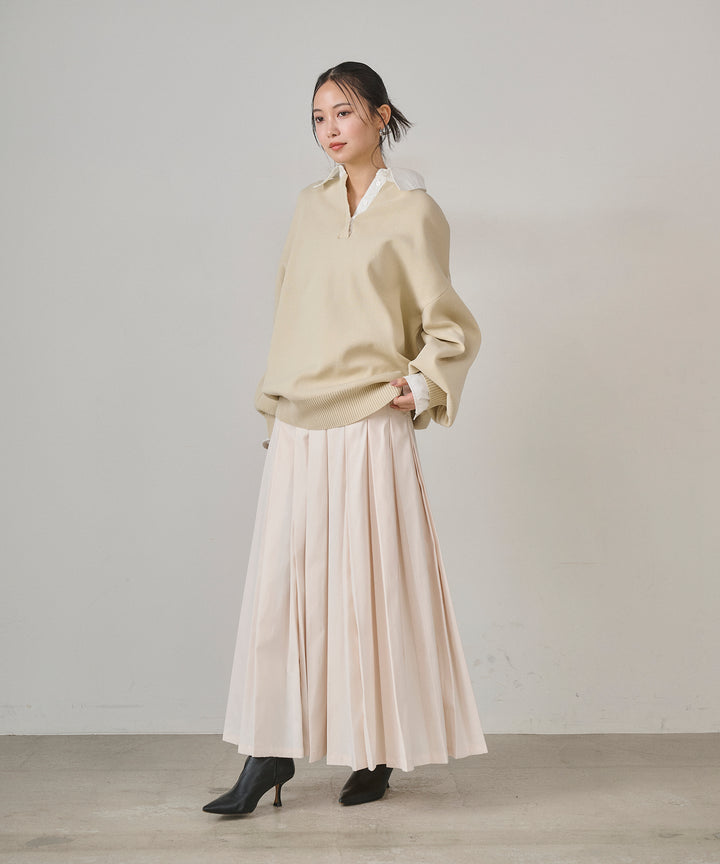 (eliuu)W Tuck SENSU Pleat SK