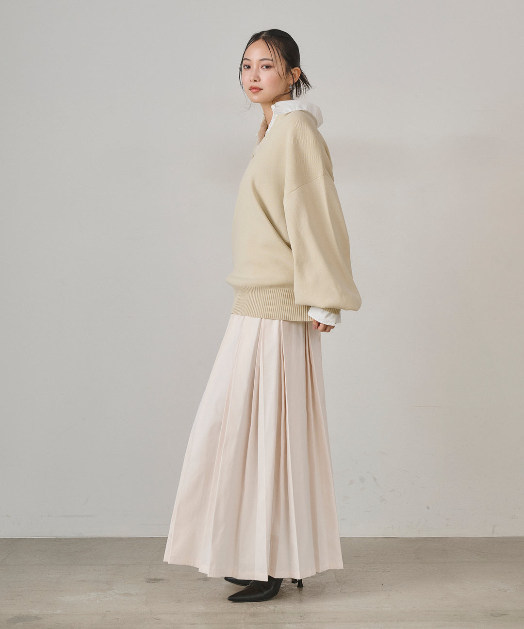 (eliuu)W Tuck SENSU Pleat SK