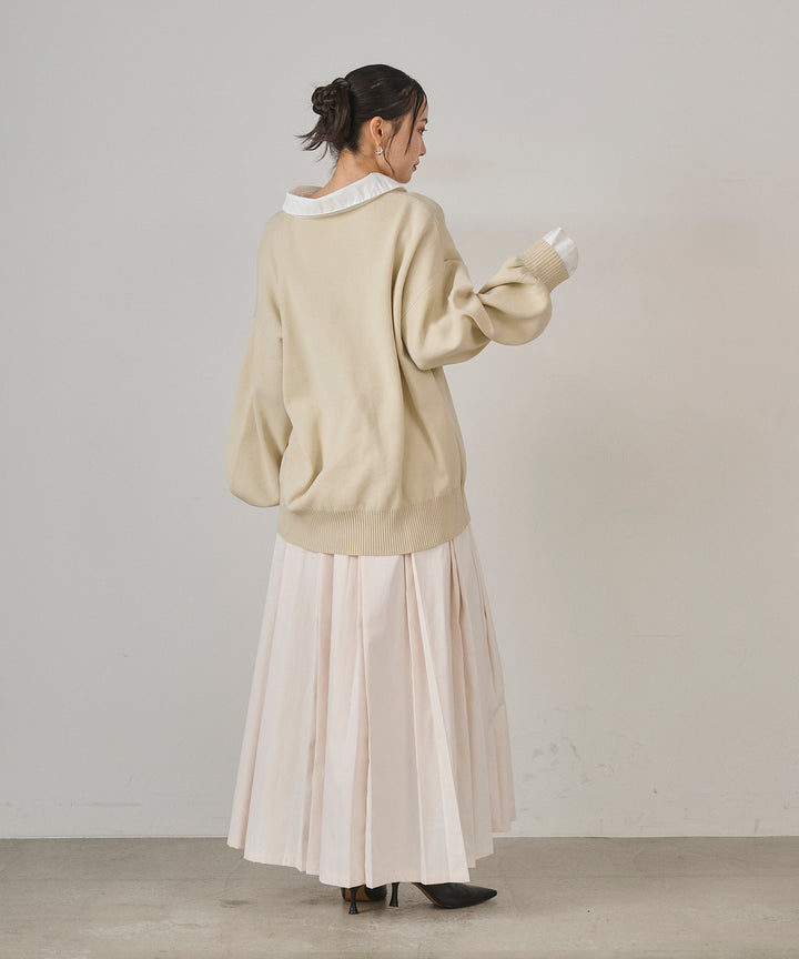 (eliuu)W Tuck SENSU Pleat SK