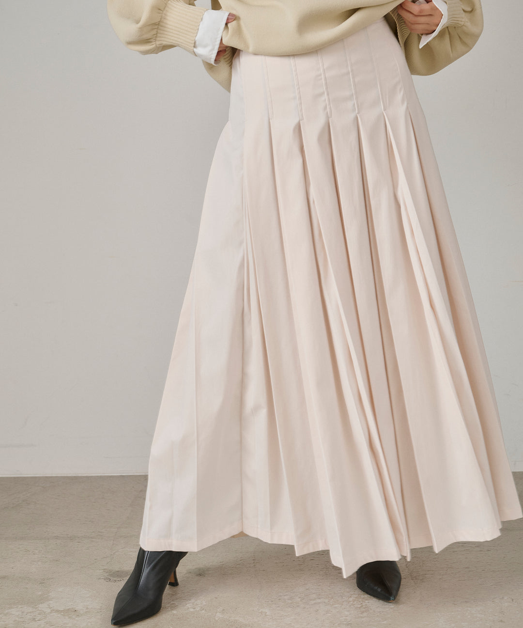 (eliuu)W Tuck SENSU Pleat SK
