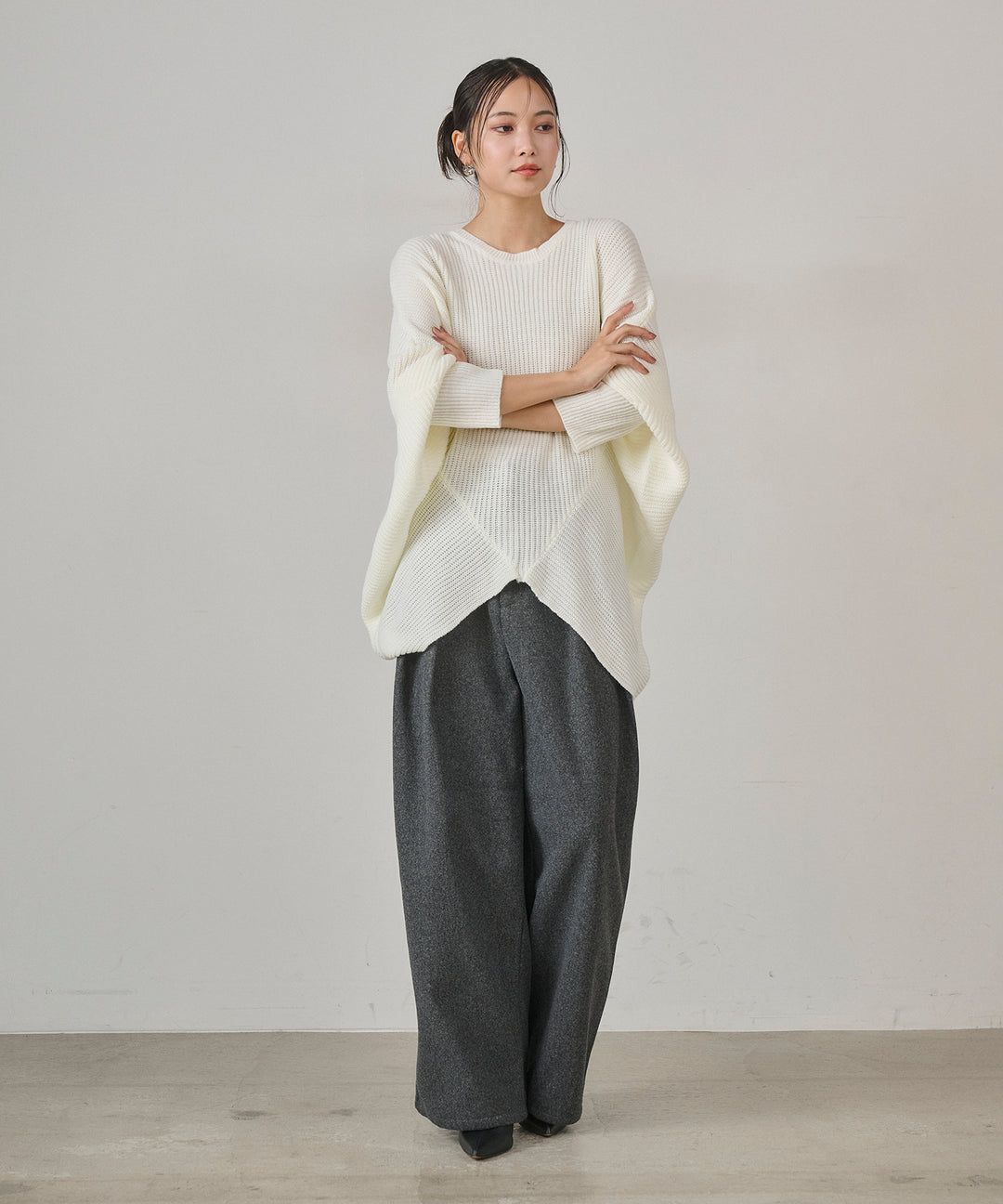 (eliuu)Drape Dolman Knit