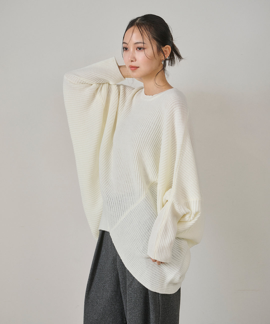 (eliuu)Drape Dolman Knit