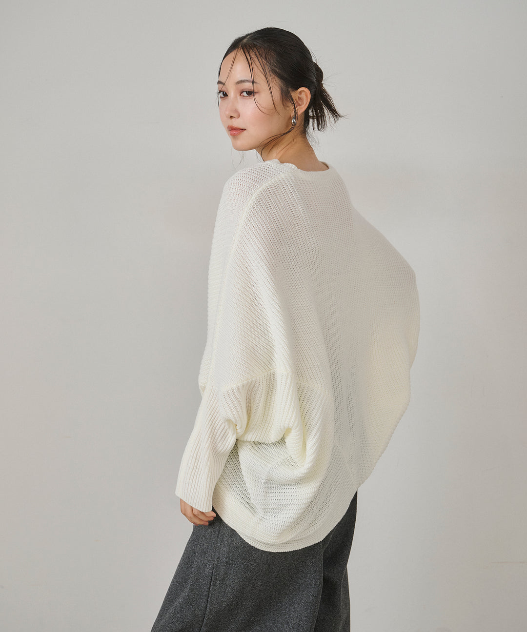 (eliuu)Drape Dolman Knit