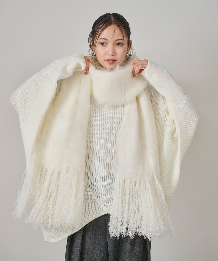 [SET]Drape Dolman Knit+Wool Like Solid Tuck Slacks