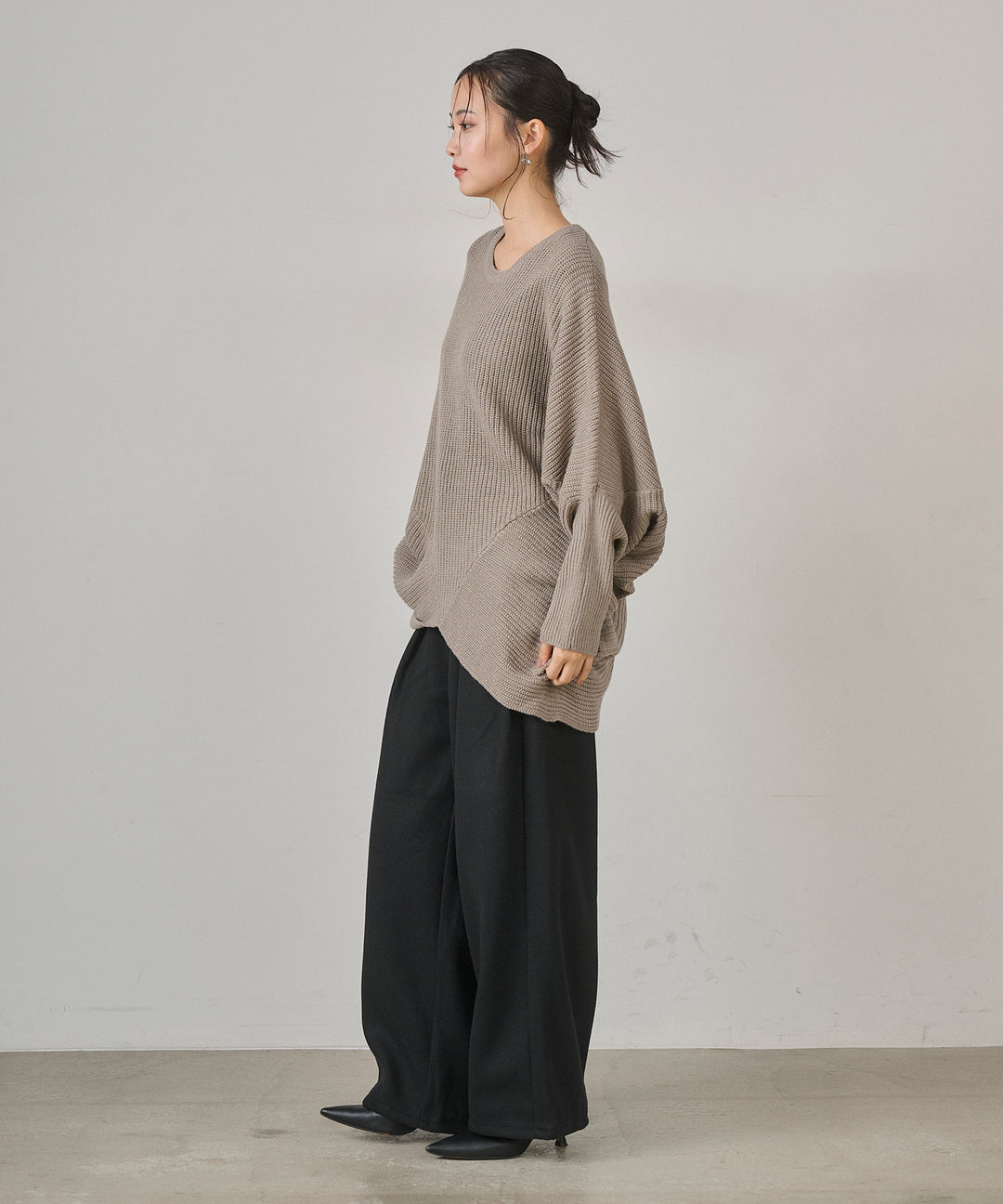 (eliuu)Drape Dolman Knit