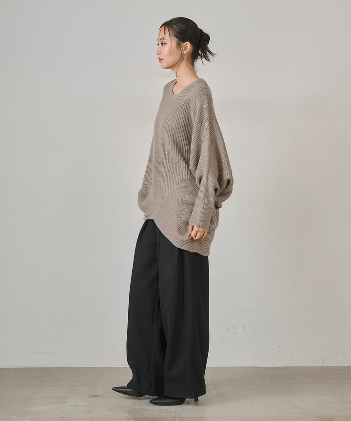 (eliuu)Drape Dolman Knit