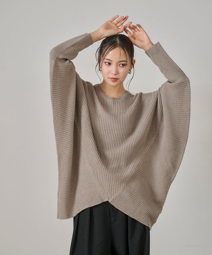 (eliuu)Drape Dolman Knit