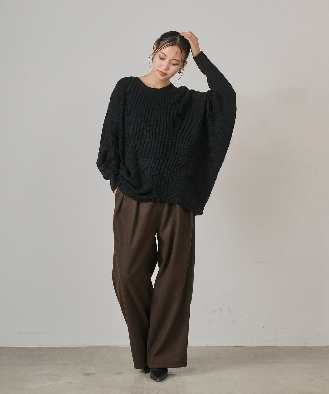(eliuu)Drape Dolman Knit
