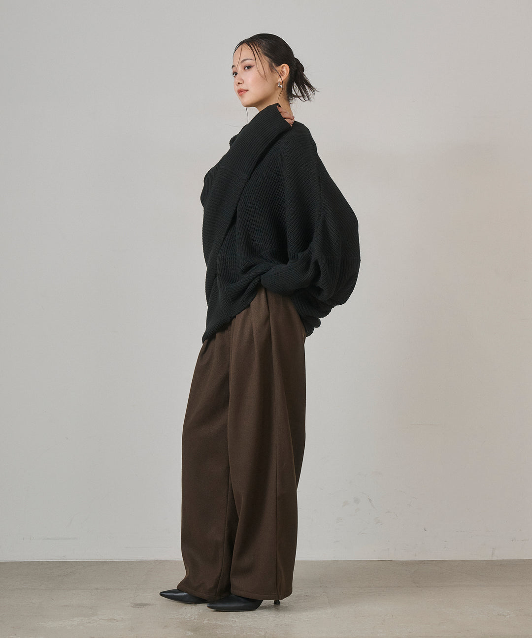 (eliuu)Drape Dolman Knit