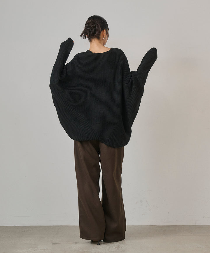 (eliuu)Drape Dolman Knit