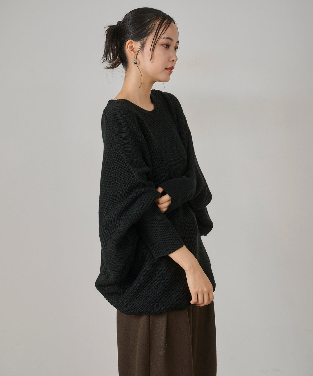 (eliuu)Drape Dolman Knit