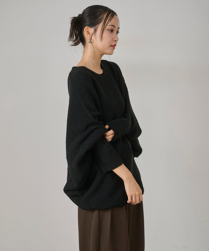 (eliuu)Drape Dolman Knit