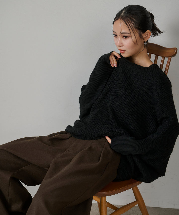 (eliuu)Drape Dolman Knit