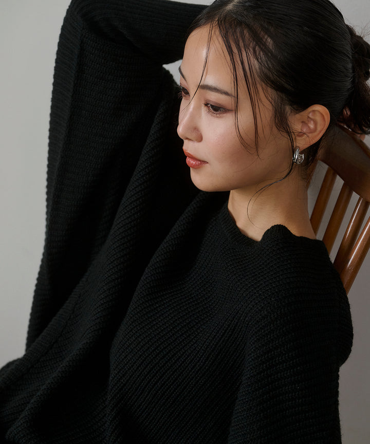 (eliuu)Drape Dolman Knit