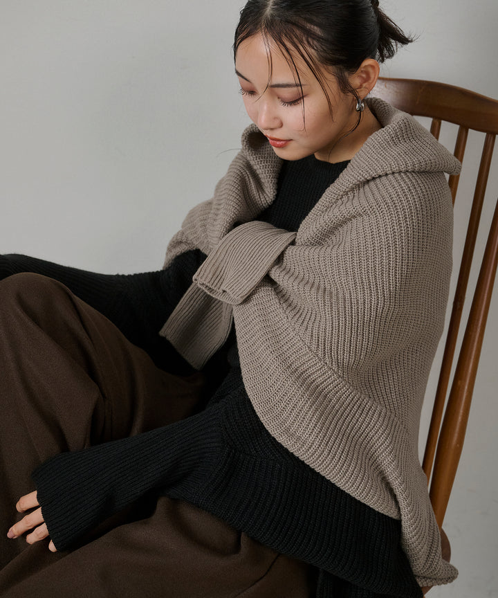 (eliuu)Drape Dolman Knit