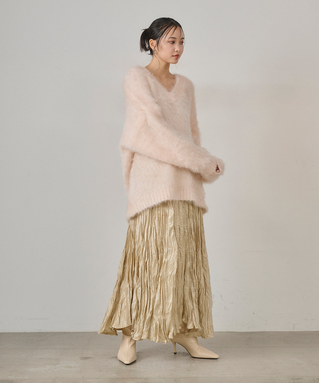 (eliuu)Random Pleat Gloss SK