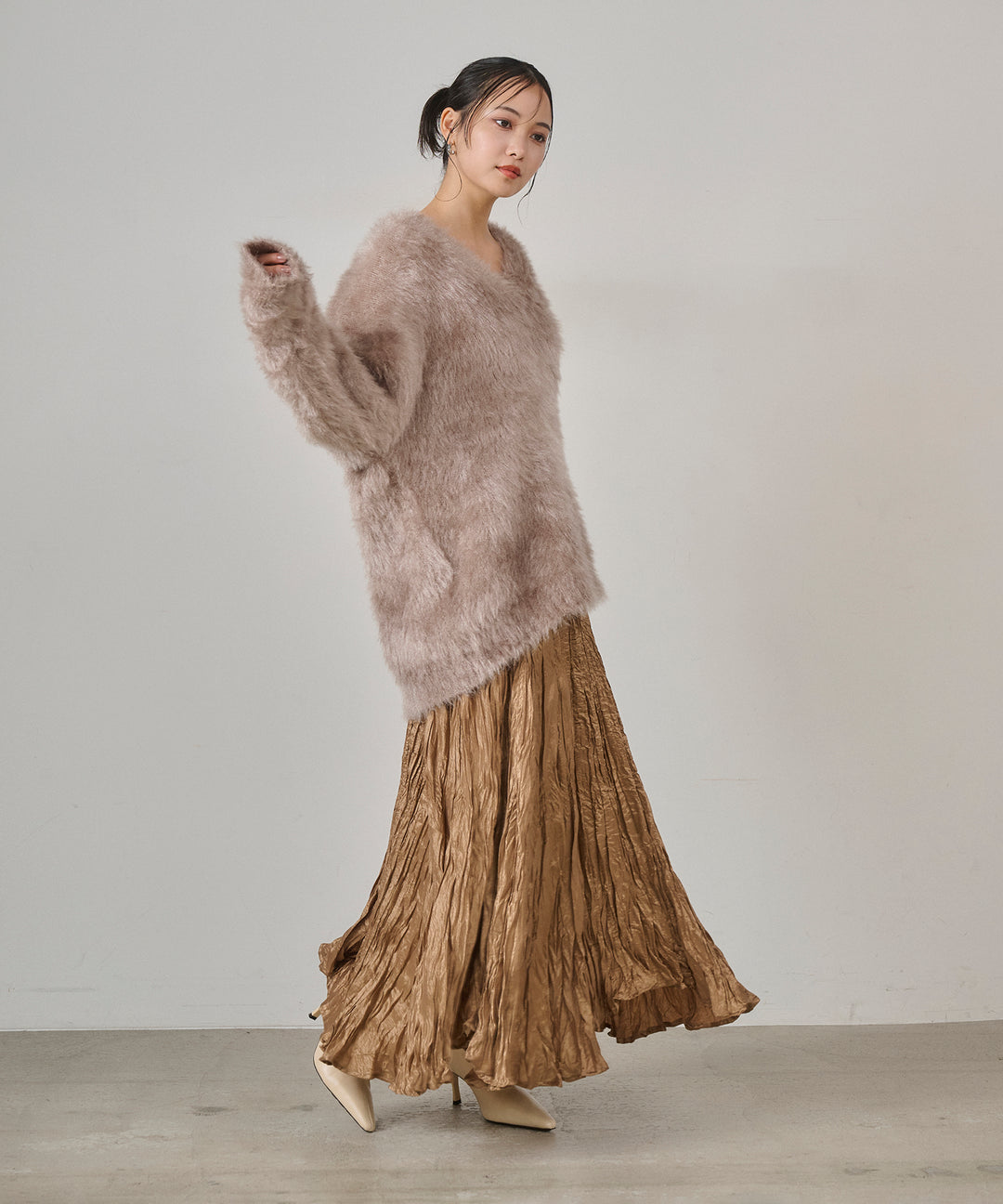 (eliuu)Random Pleat Gloss SK