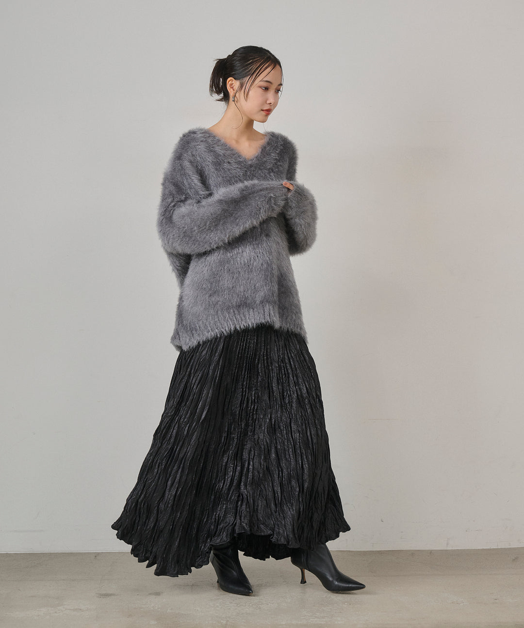 (eliuu)Random Pleat Gloss SK