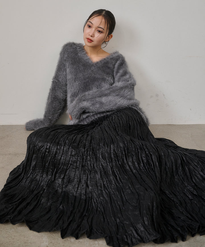 (eliuu)Random Pleat Gloss SK
