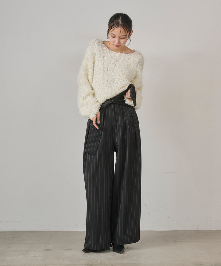 (eliuu)Pinstripe Coil Slacks