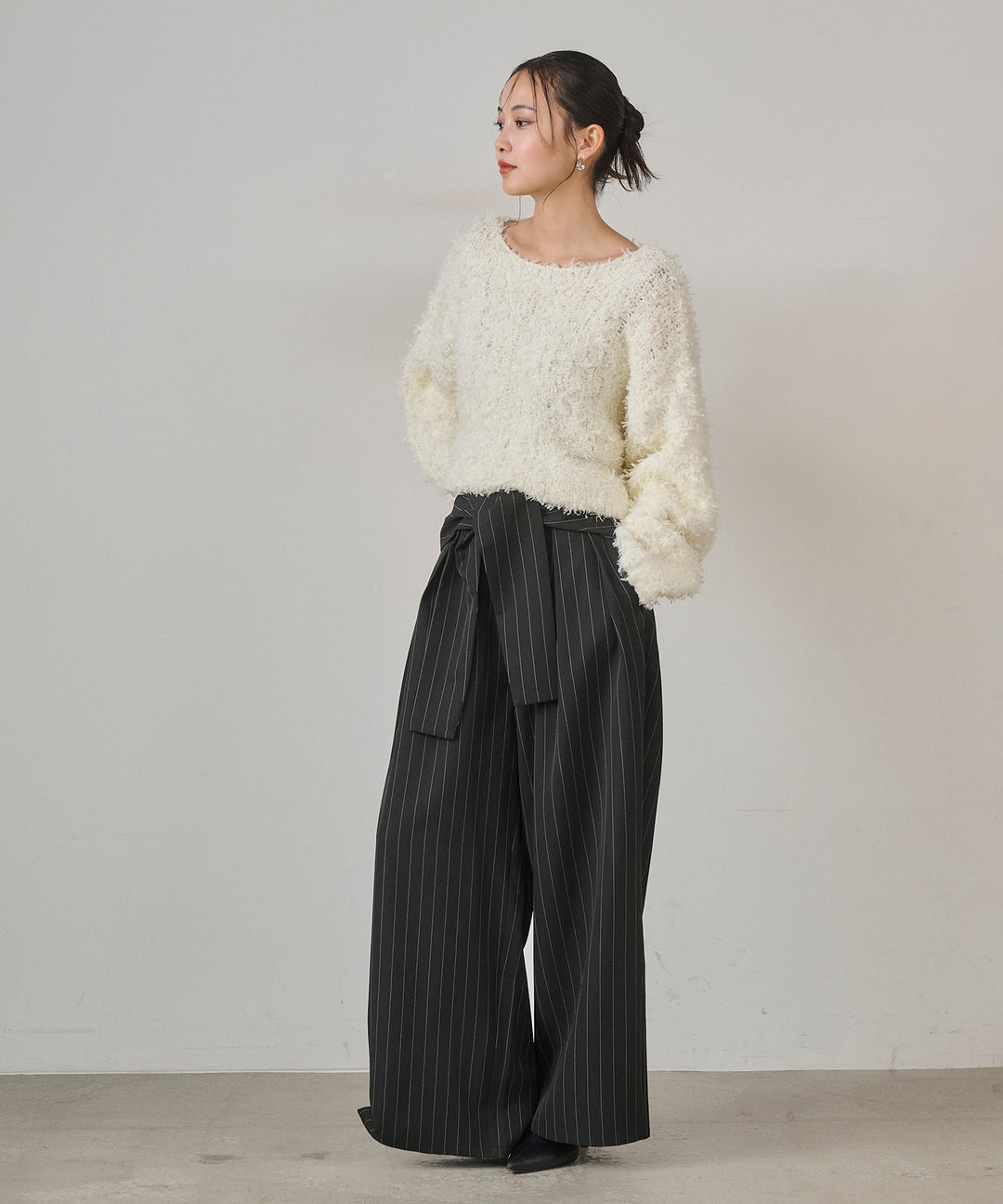 (eliuu)Pinstripe Coil Slacks