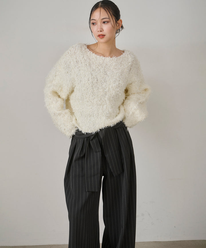 (eliuu)Pinstripe Coil Slacks