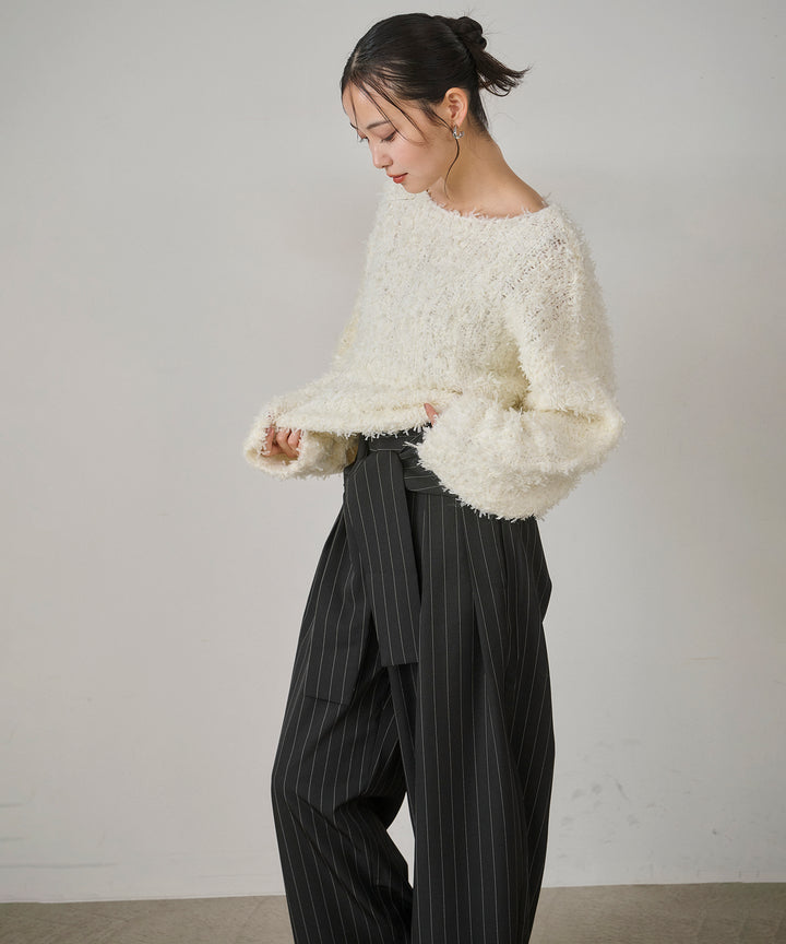 (eliuu)Pinstripe Coil Slacks