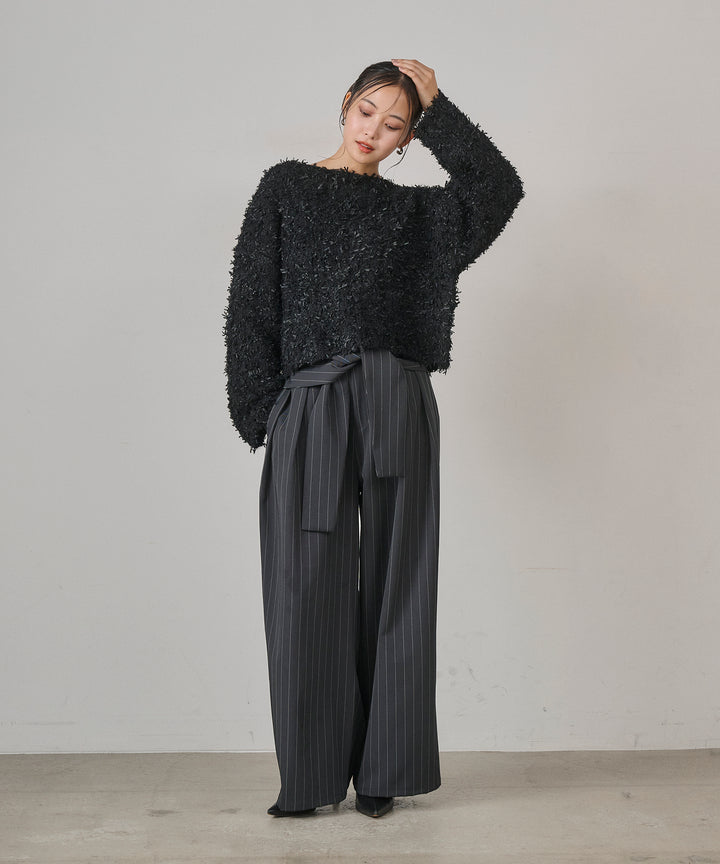 (eliuu)Pinstripe Coil Slacks