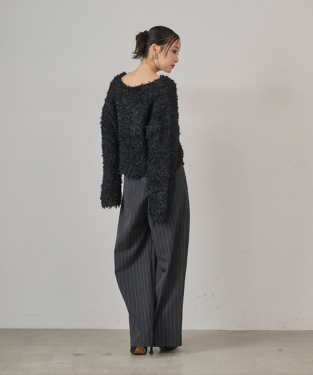 (eliuu)Pinstripe Coil Slacks