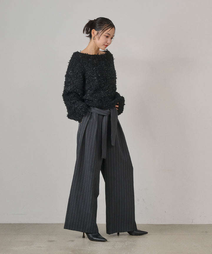 (eliuu)Pinstripe Coil Slacks