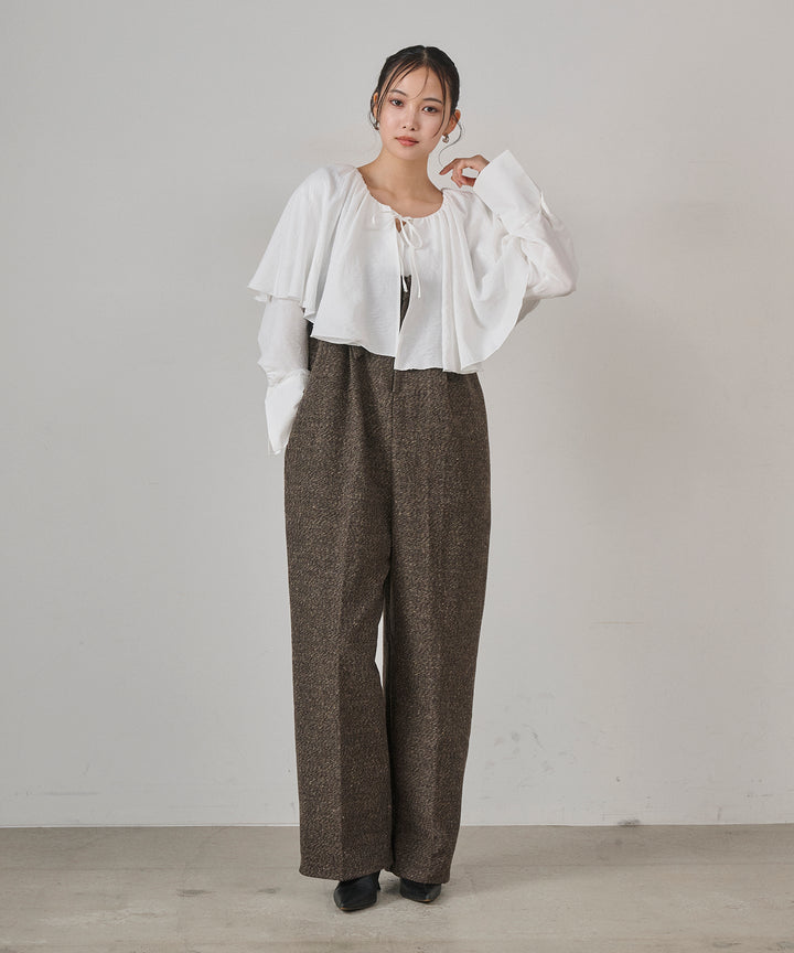 (eliuu)Cape Collar Tiered Blouse