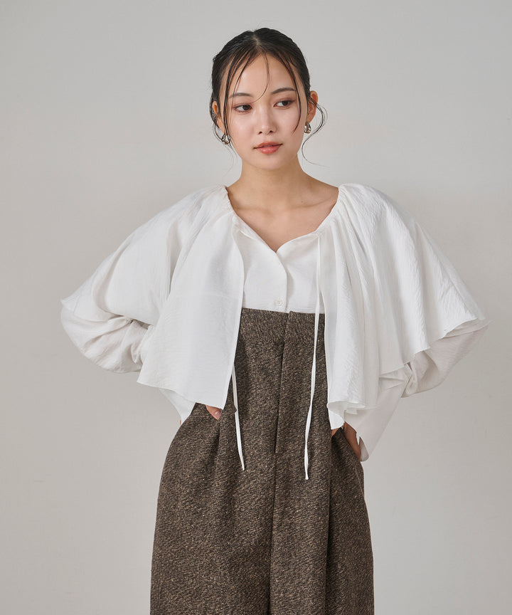 (eliuu)Cape Collar Tiered Blouse
