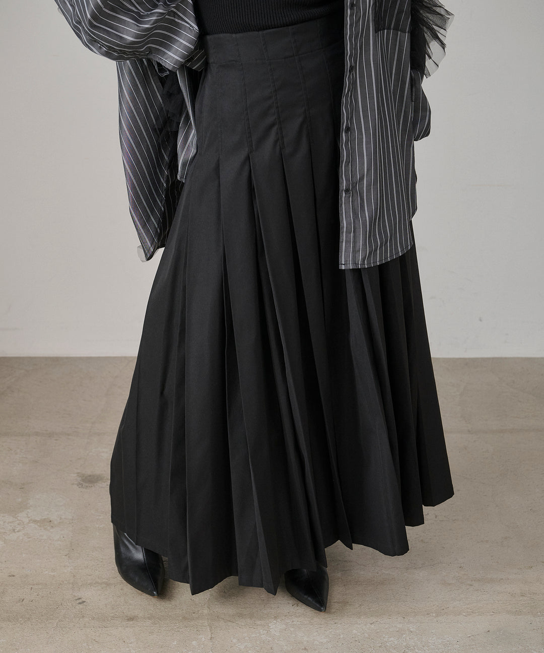 (eliuu)W Tuck SENSU Pleat SK