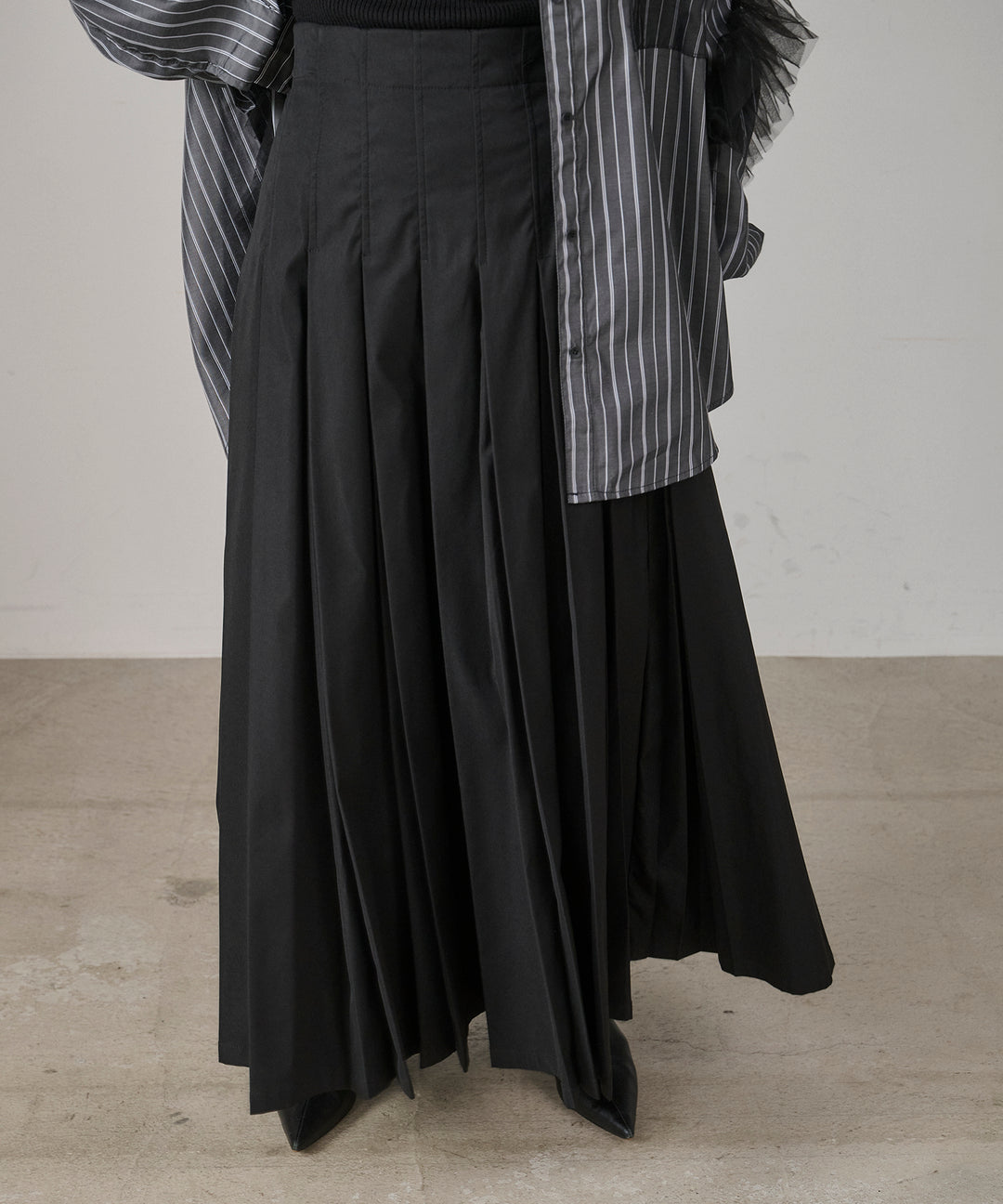 (eliuu)W Tuck SENSU Pleat SK