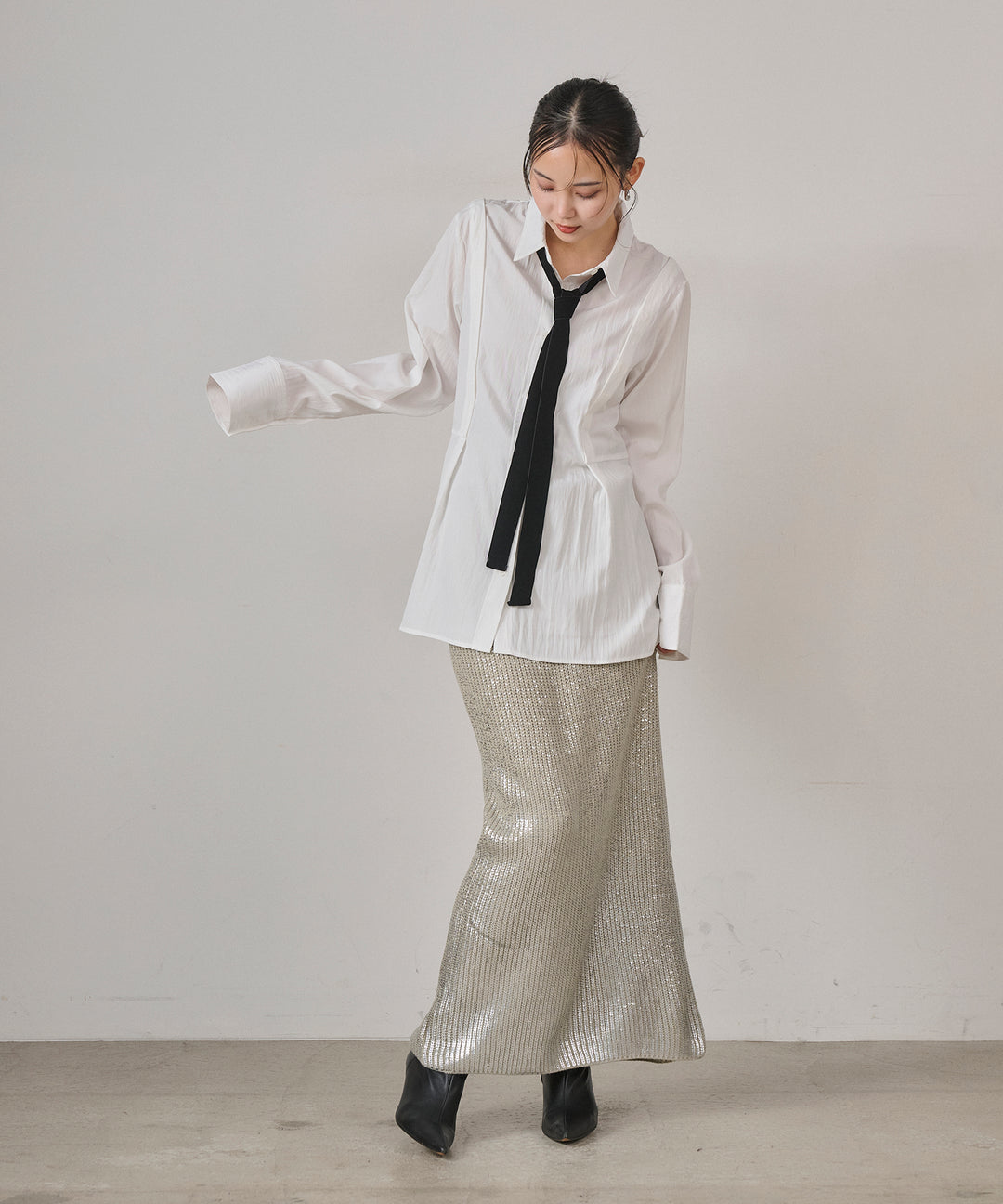 (eliuu)Multi Way Tuck Shirt