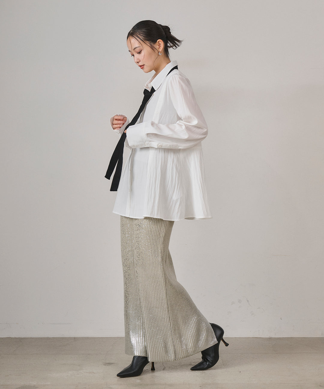 (eliuu)Multi Way Tuck Shirt