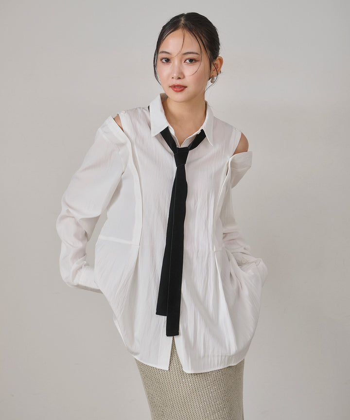 (eliuu)Multi Way Tuck Shirt
