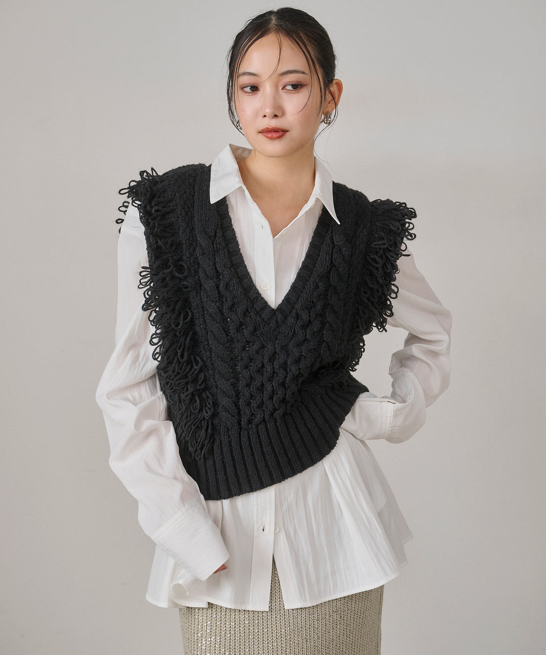 (eliuu)Multi Way Tuck Shirt