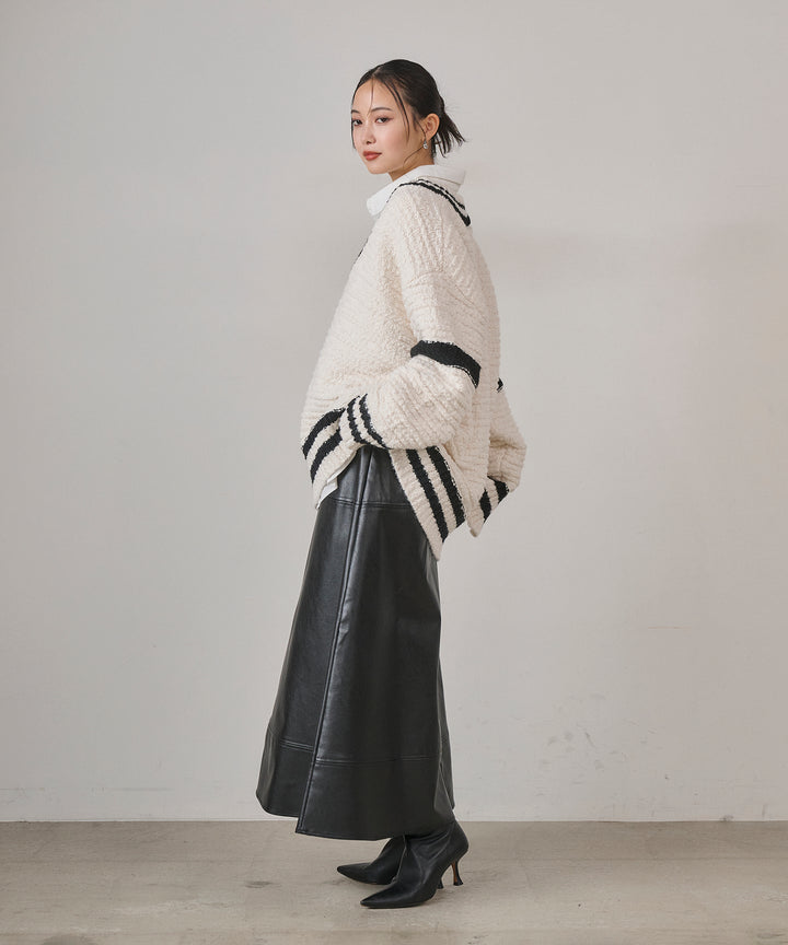 (eliuu)Preppy V/C Knit