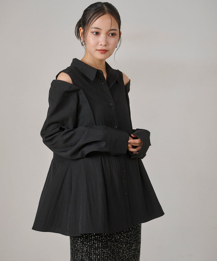 (eliuu)Multi Way Tuck Shirt