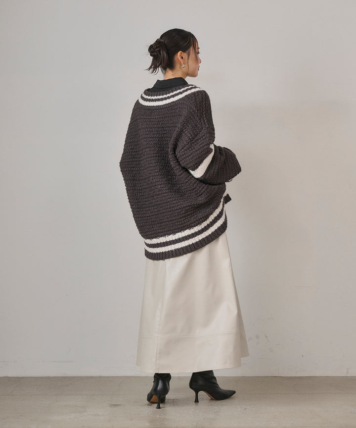 (eliuu)Preppy V/C Knit