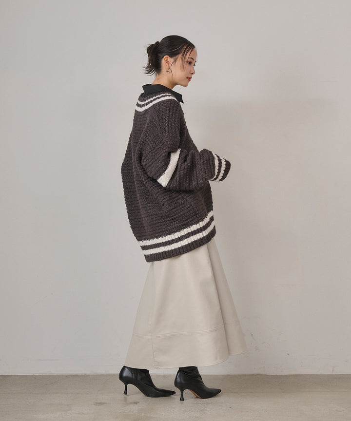 (eliuu)F Leather Flare Skirt