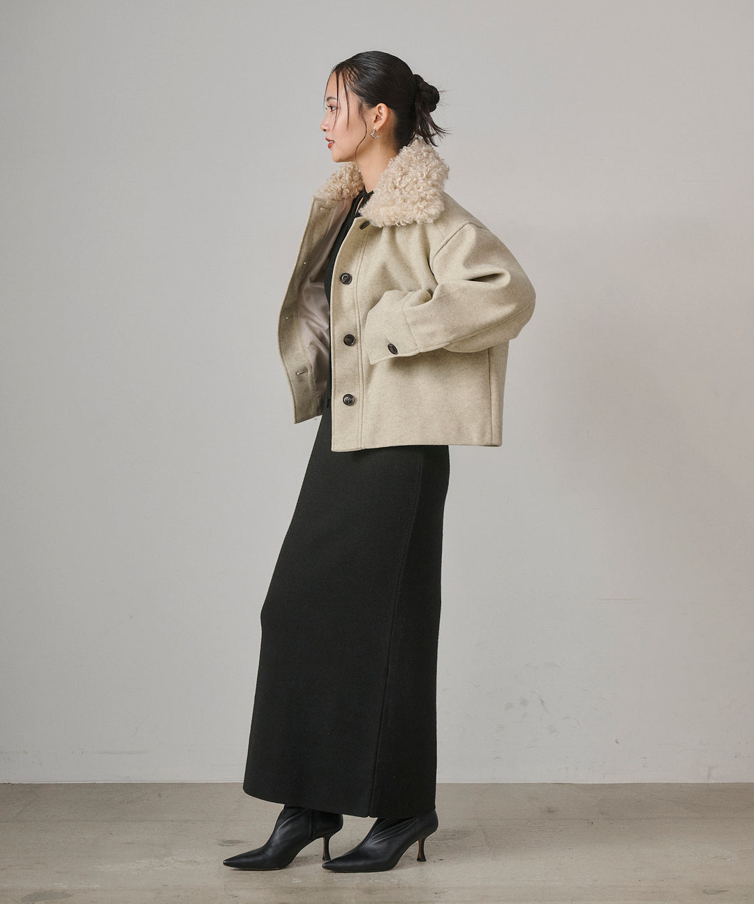 (eliuu)Wool Like Combi Short JK