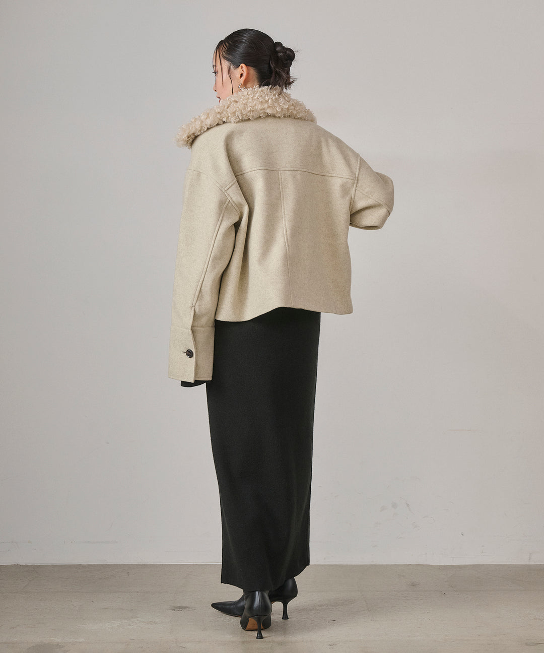 (eliuu)Wool Like Combi Short JK