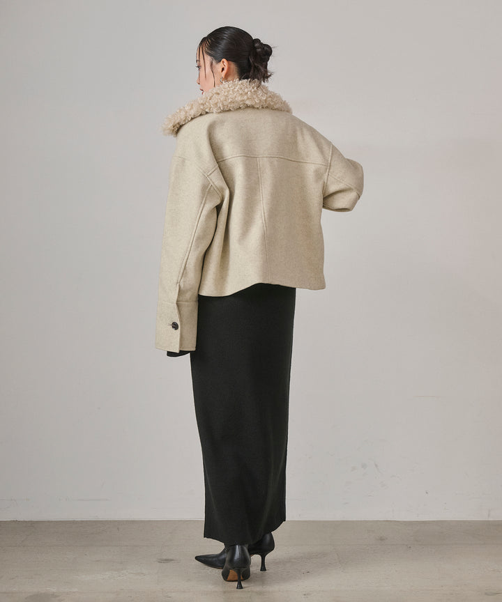 (eliuu)Wool Like Combi Short JK