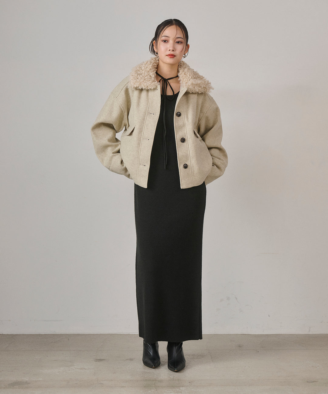 (eliuu)Wool Like Combi Short JK