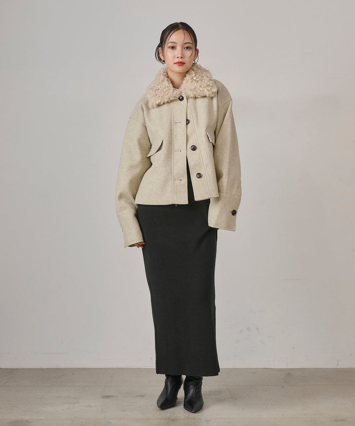 (eliuu)Wool Like Combi Short JK