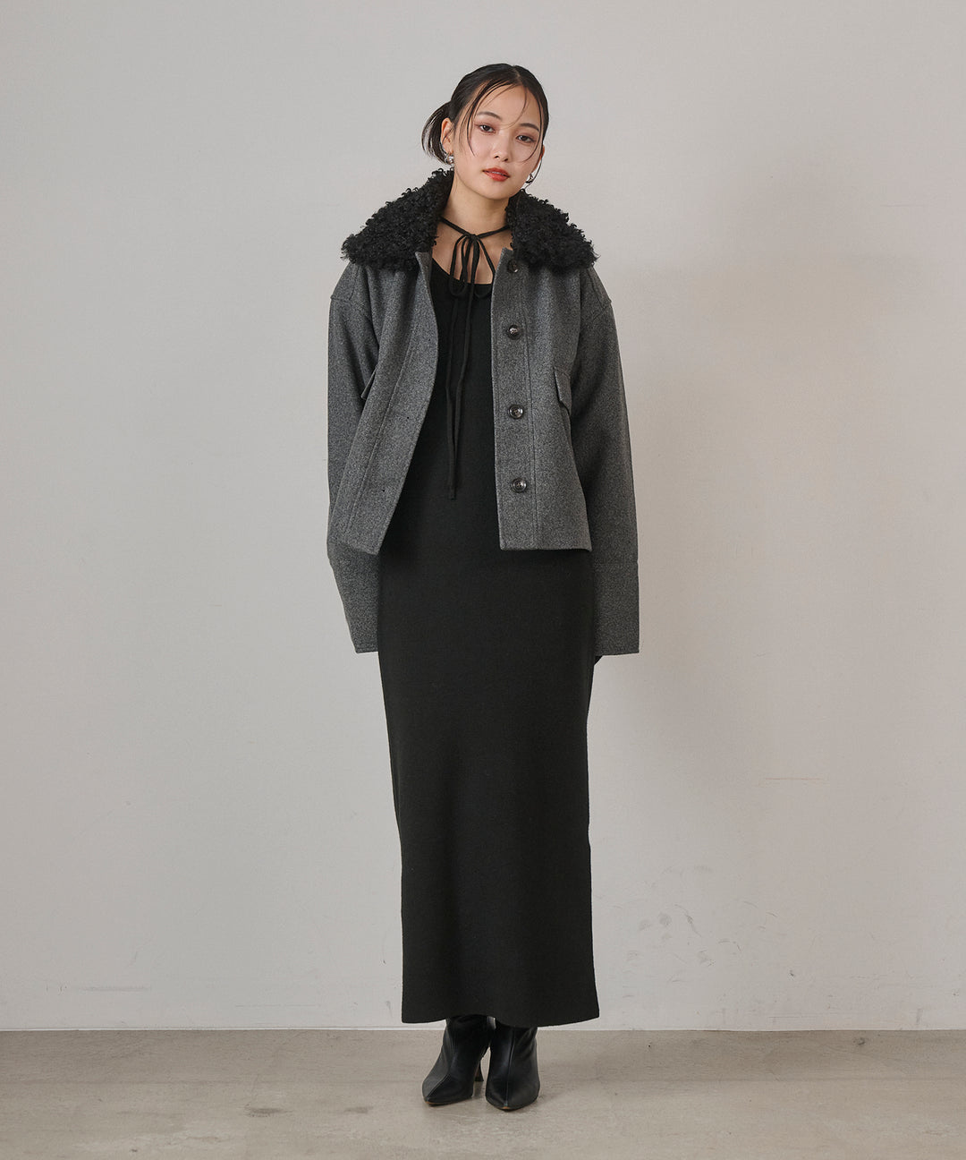 (eliuu)Wool Like Combi Short JK